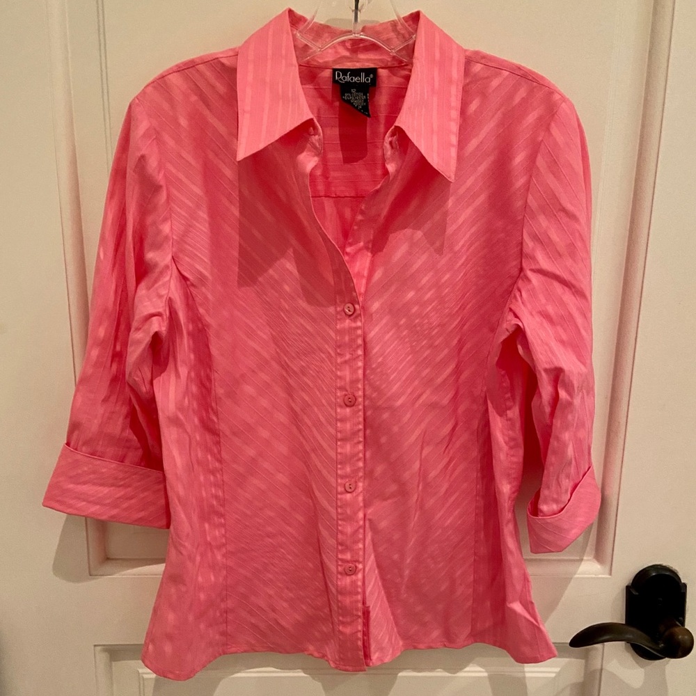 Pink Textured Button Down - Picture 5 of 8